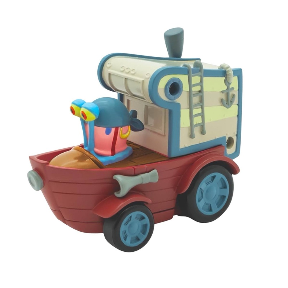 SpongeBob SquarePants & Gary the Snail Pirate Boat Figurine NIP Rev Up